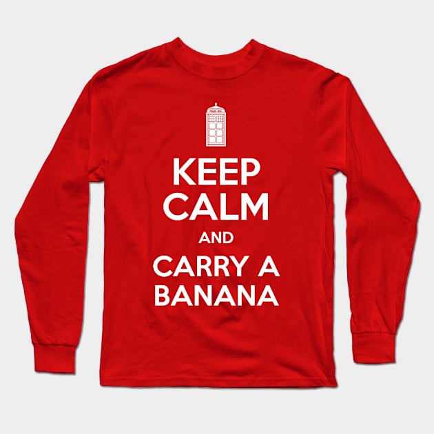 Keep Calm And Carry A Banana Long Sleeve T-Shirt by Styled Vintage